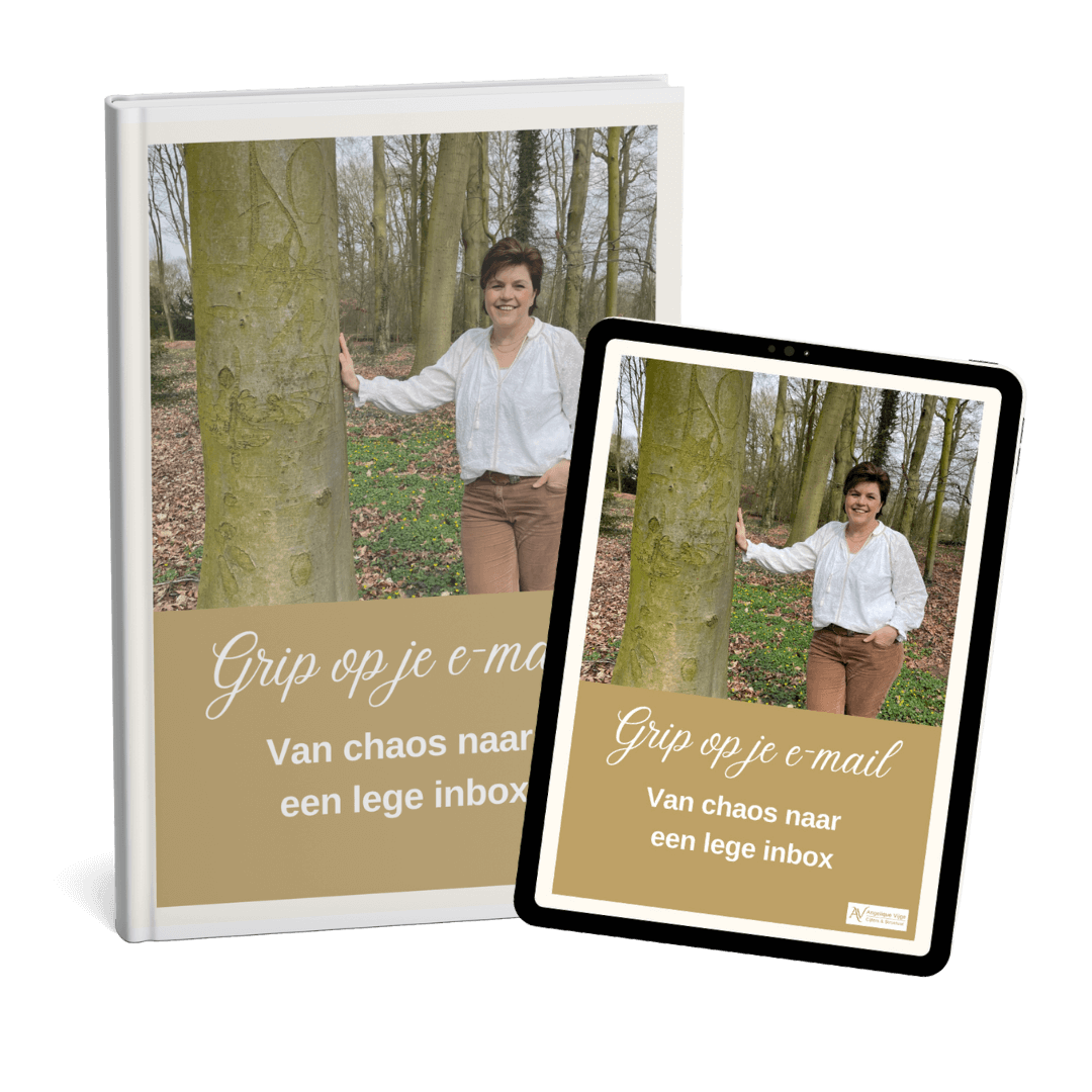 Gratis e-book; Grip op je e-mail. Van chaos naar lege inbox. Angelique Vijge Structuurcoach