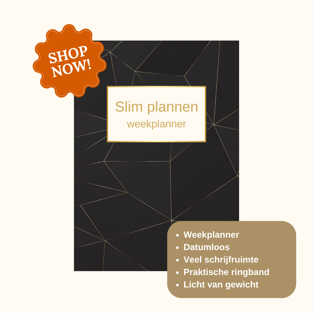 Weekplanner | Slim plannen - zwart | Angelique Vijge Structuurcoach