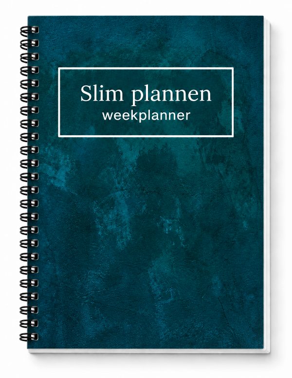 Slim plannen papieren weekplanner met petrol omslag